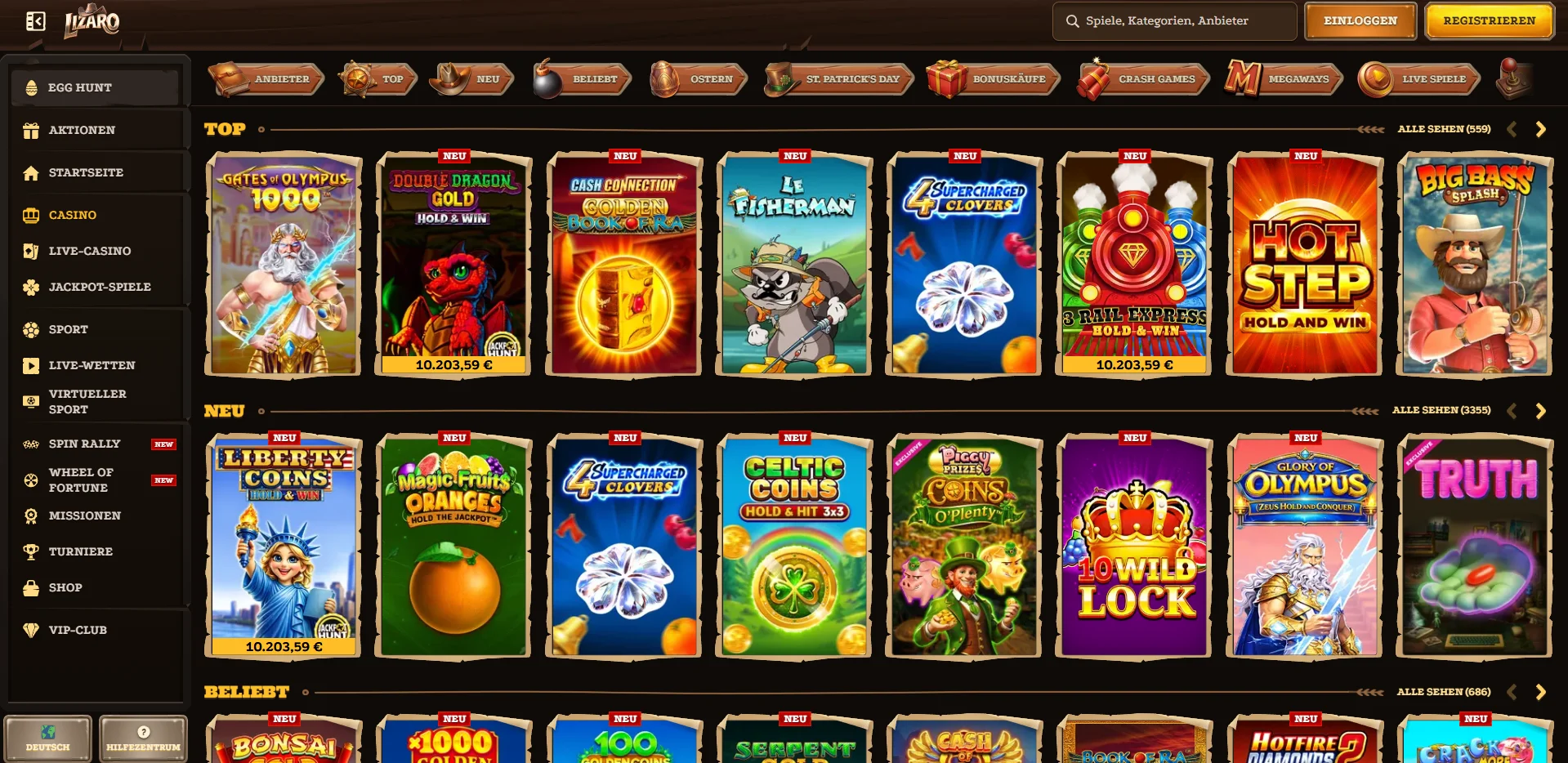 Lizaro Casino Spiele (neu)