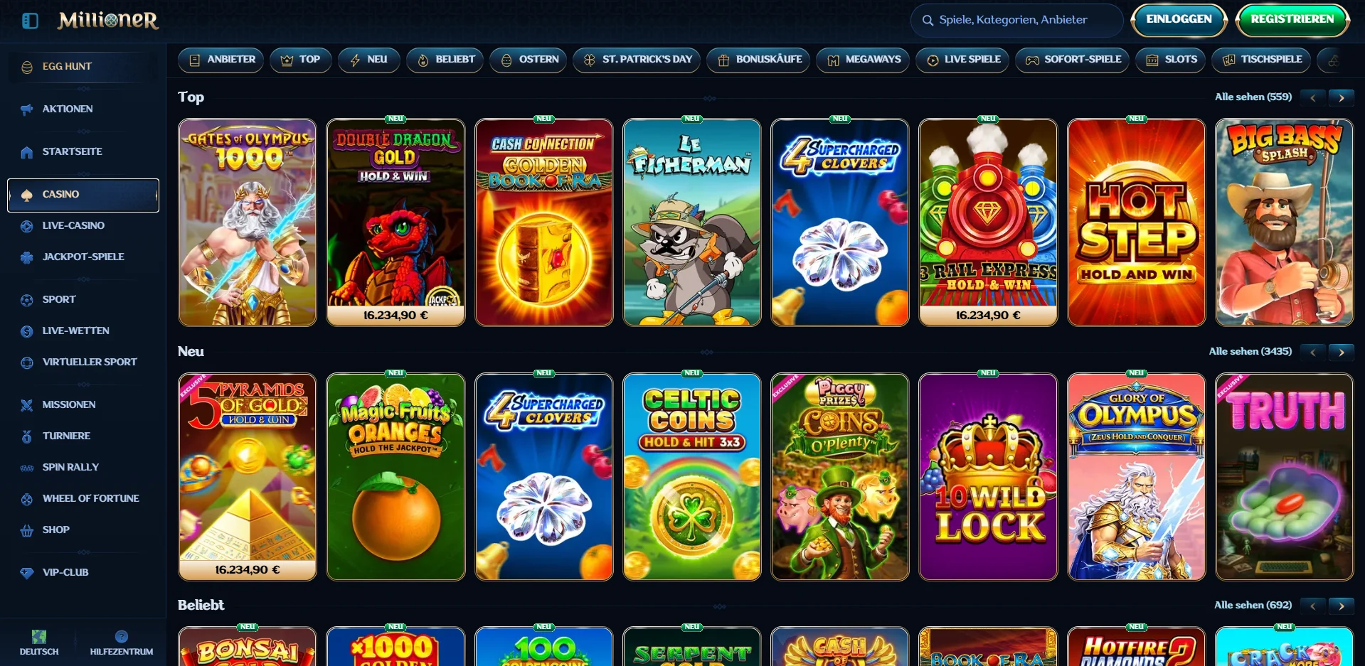 Millioner Casino Spiele